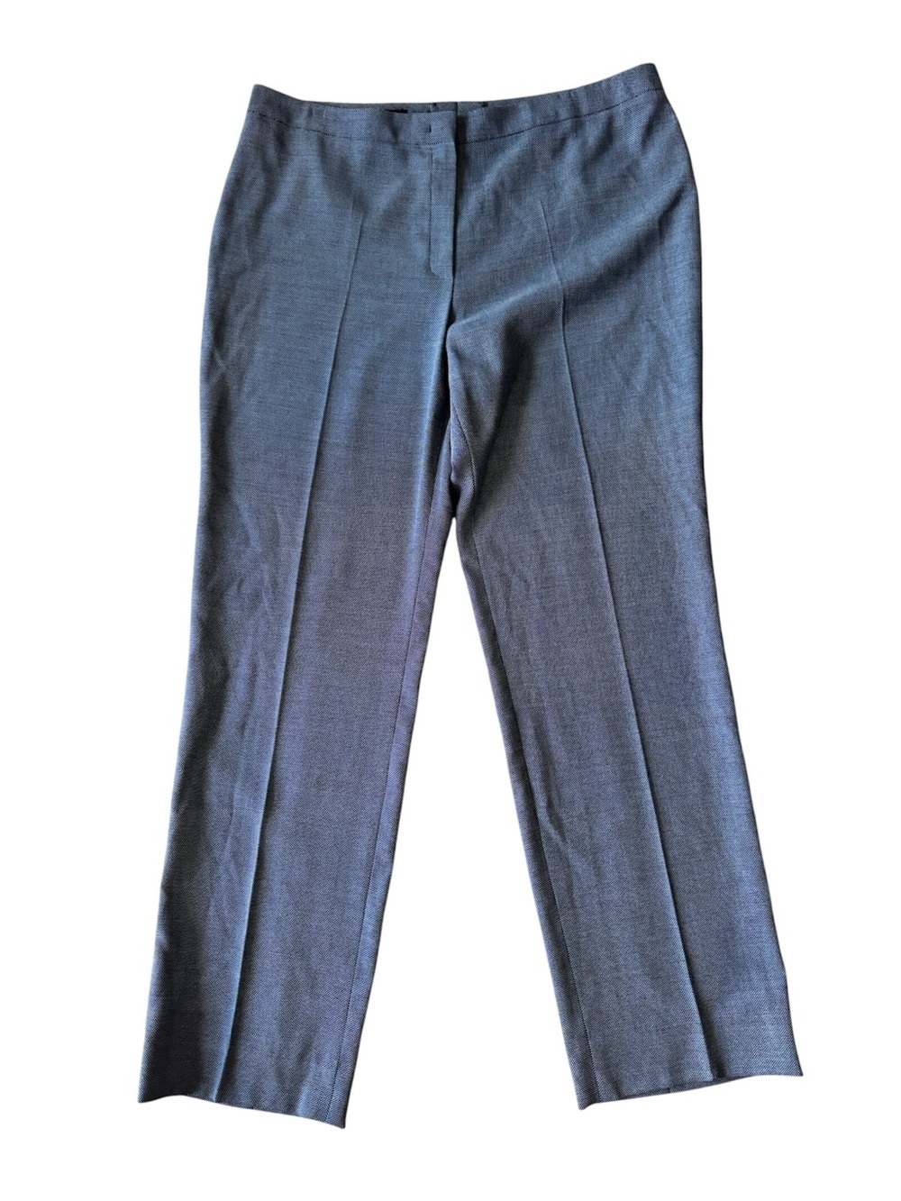 Escada 42 Dress Pants Blue Textured Knit Wool Blend Trousers Office Career
